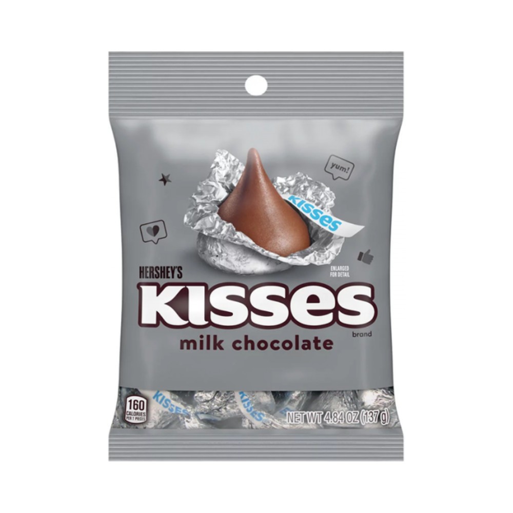 Hershey's Milk Chocolate Kisses Peg Bag 4.84oz (137g)