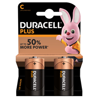 Duracell Plus Power C Batteries 2 pk
