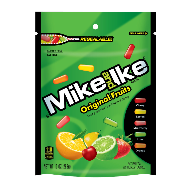 Mike & Ike Original Fruits Stand Up Bag 10oz (283g)