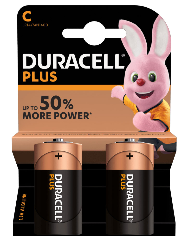 Duracell Plus Power C Batteries 2 pk