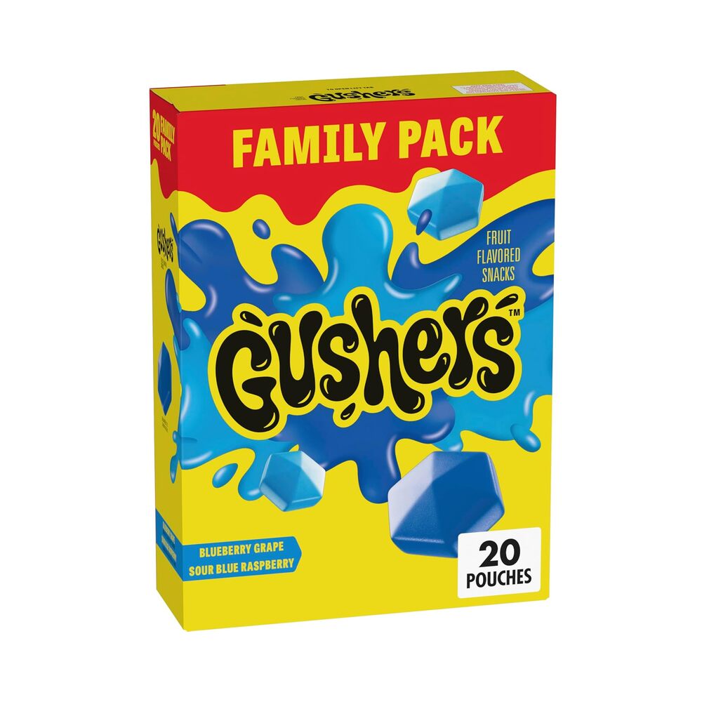 Gushers Blueberry Grape & Sour Blue Raspberry Family Pack 20's 16oz (453g)