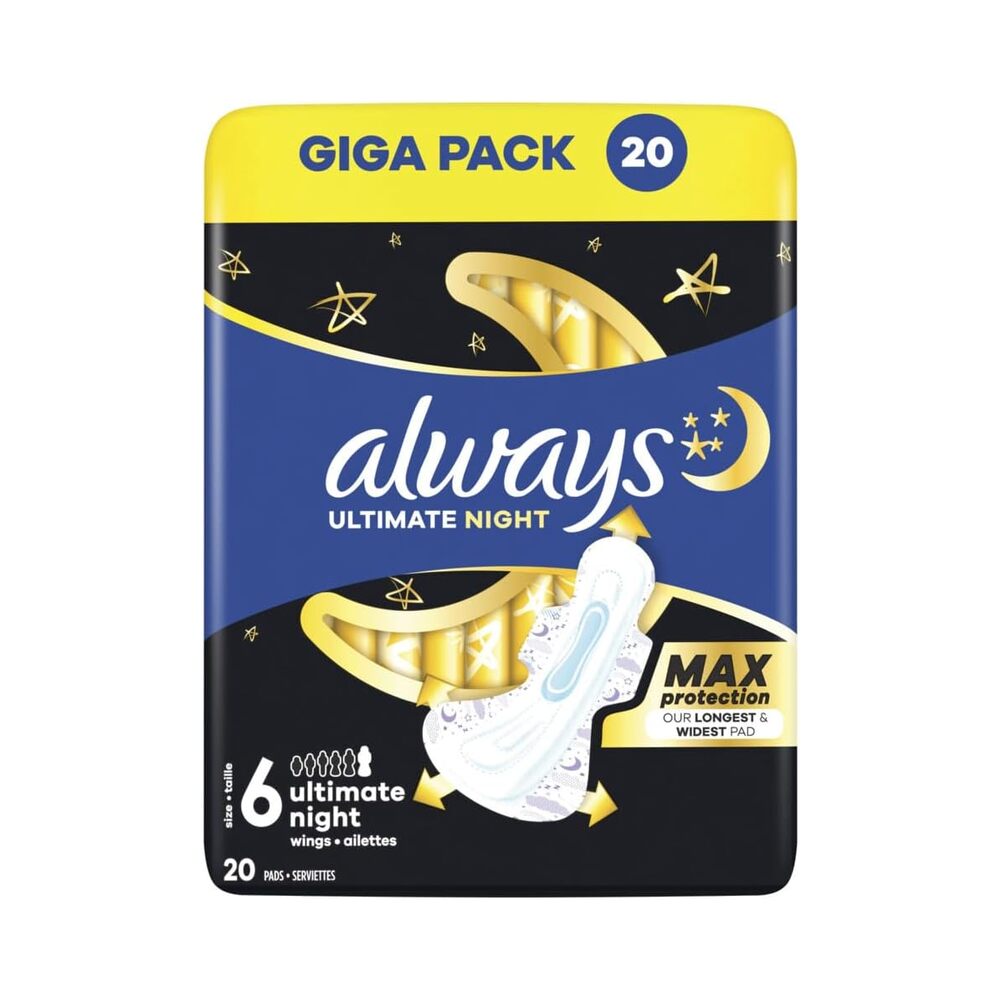 Always Ultimate Overnight Pads Size 6 20's