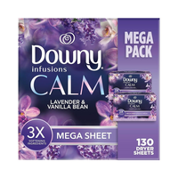 Downy Infusions Calm (Lavender & Vanilla Bean) Dryer Sheets 130's