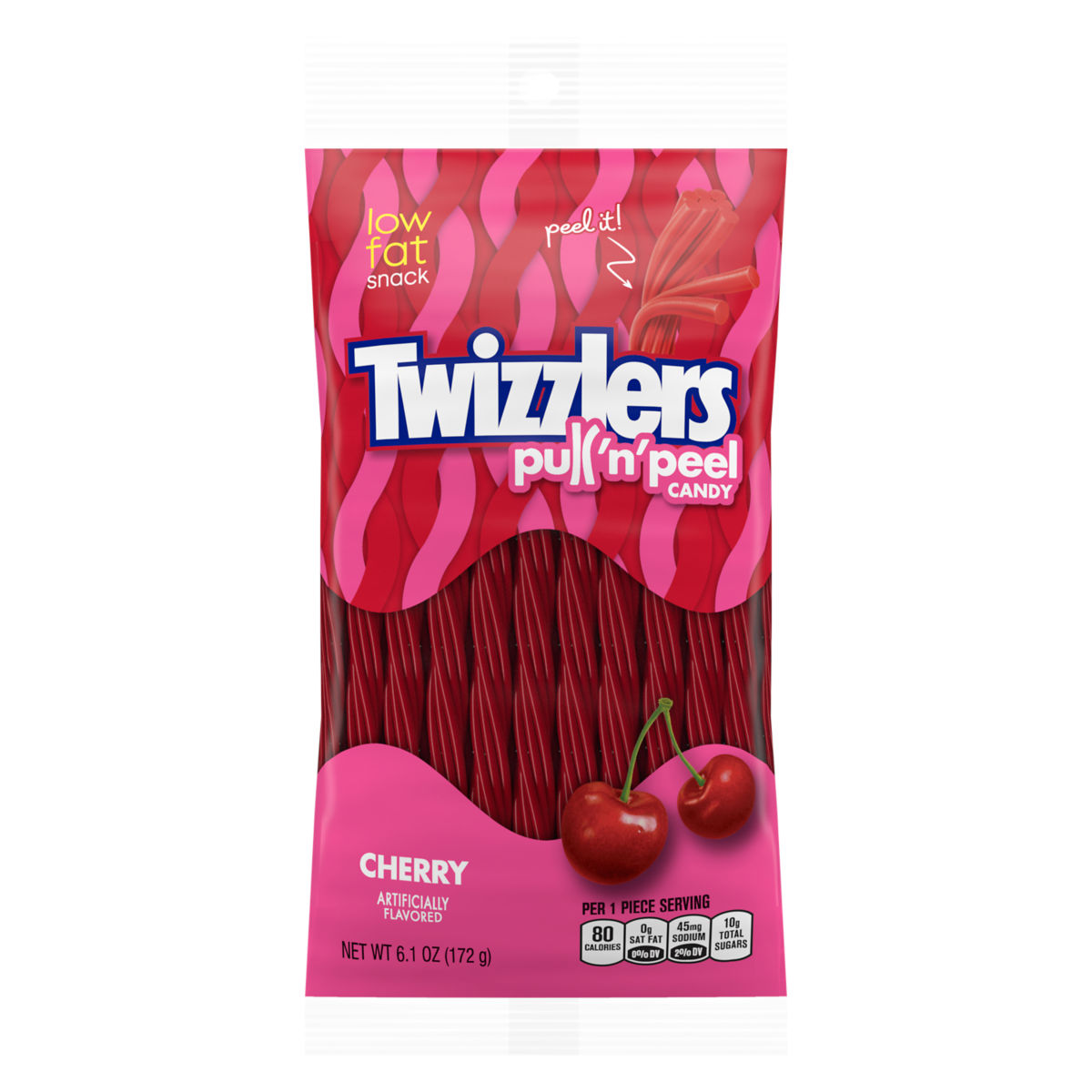Twizzlers Cherry Pull n' Peel Peg Bag 6.1oz (172g)