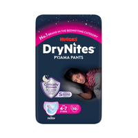 Huggies DryNites Pyjama Pants Girls 4-7 10's