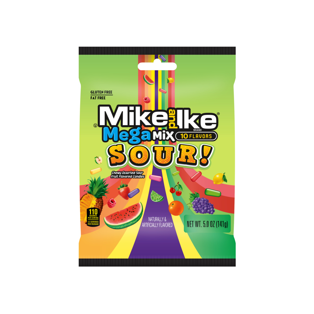 Mike & Ike Mega Mix Sour Peg Bag 5oz (141g)