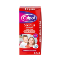 Calpol Six Plus Strawberry Flavour Sugar Free 80ml