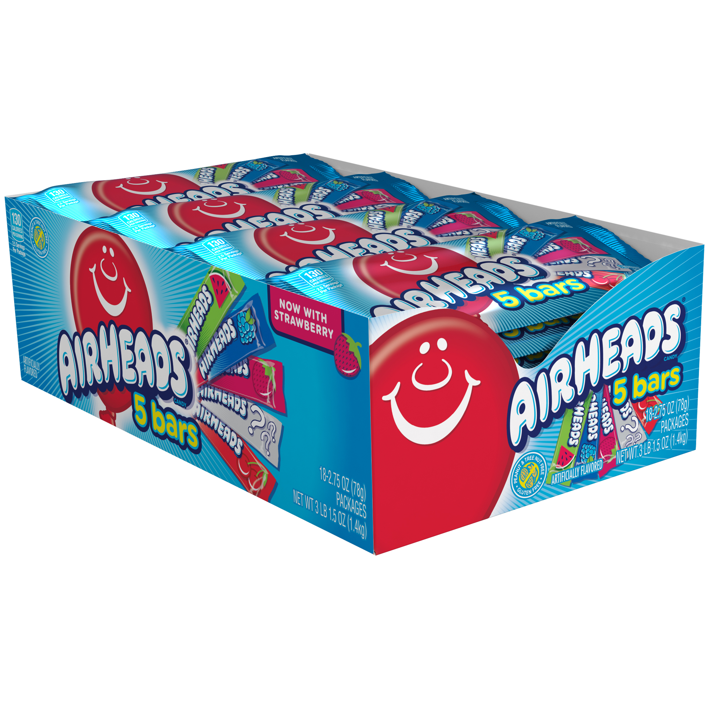 Airheads Assorted Flavours 5 pack 2.75oz (78g)