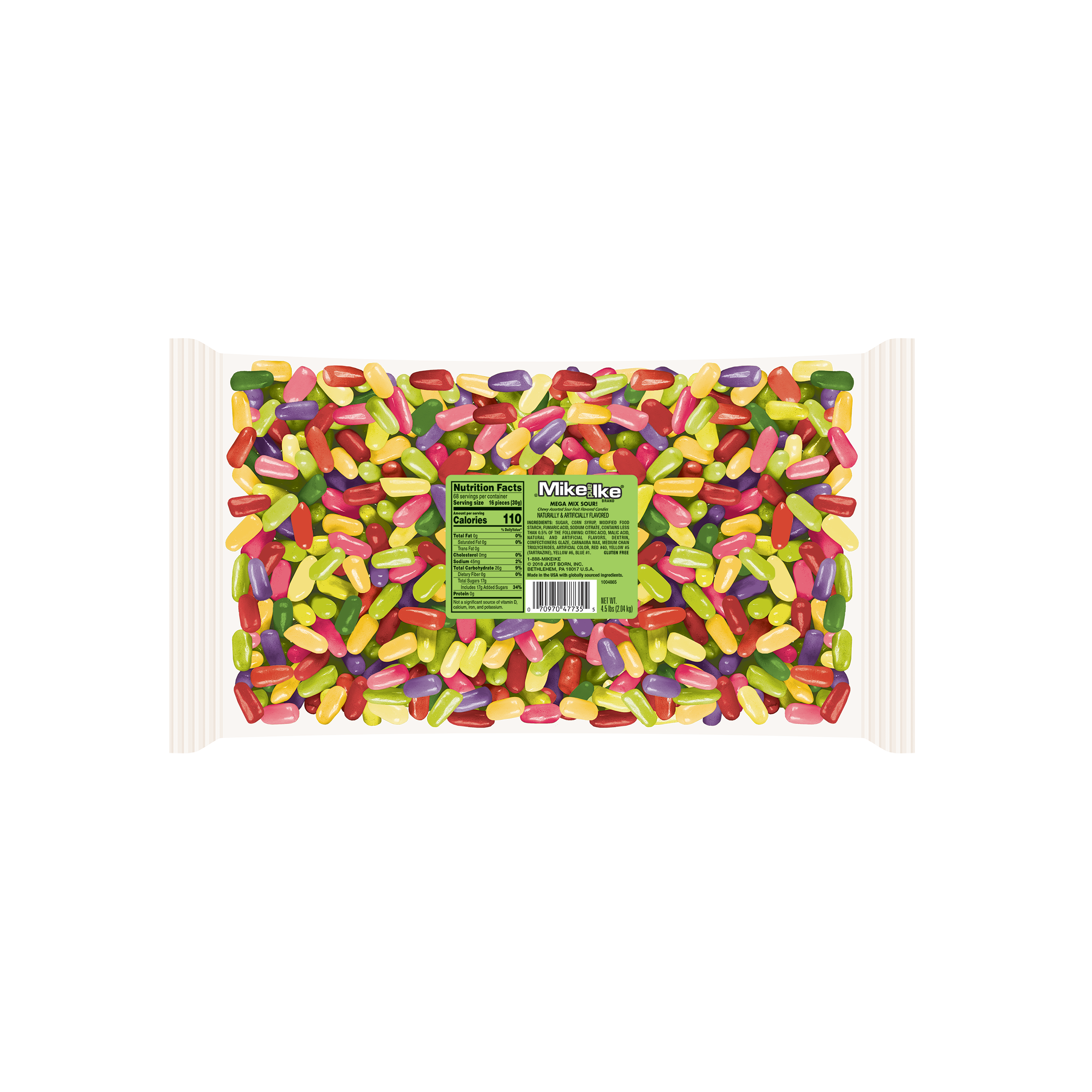 Mike & Ike Mega Mix Sour Bulk 5lbs (2.27kg)