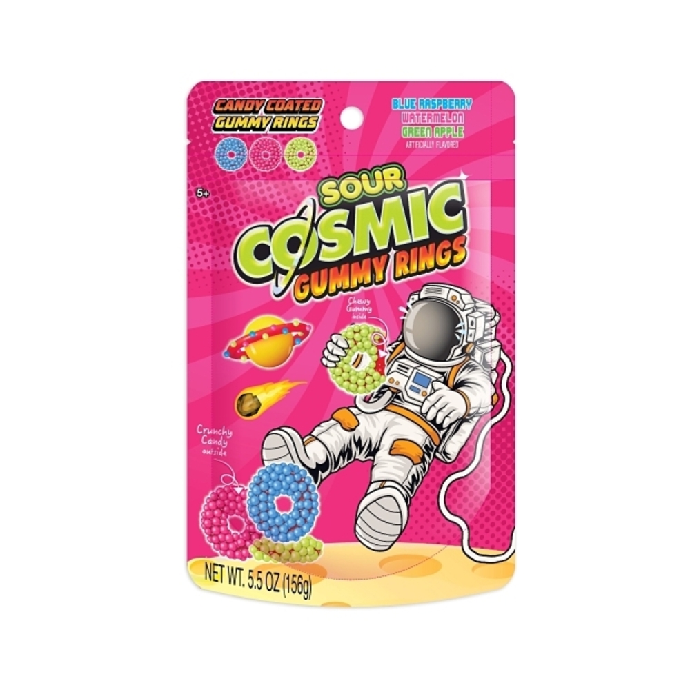 Cosmic Sour Gummy Rings Peg Bag 5.5oz (156g)