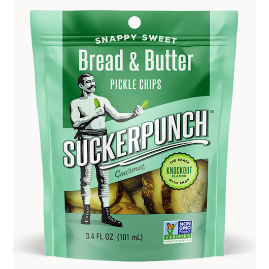Suckerpunch Gourmet Bread And Butter Pickle Chip Single Serve Pouch 3.4oz (101ml)