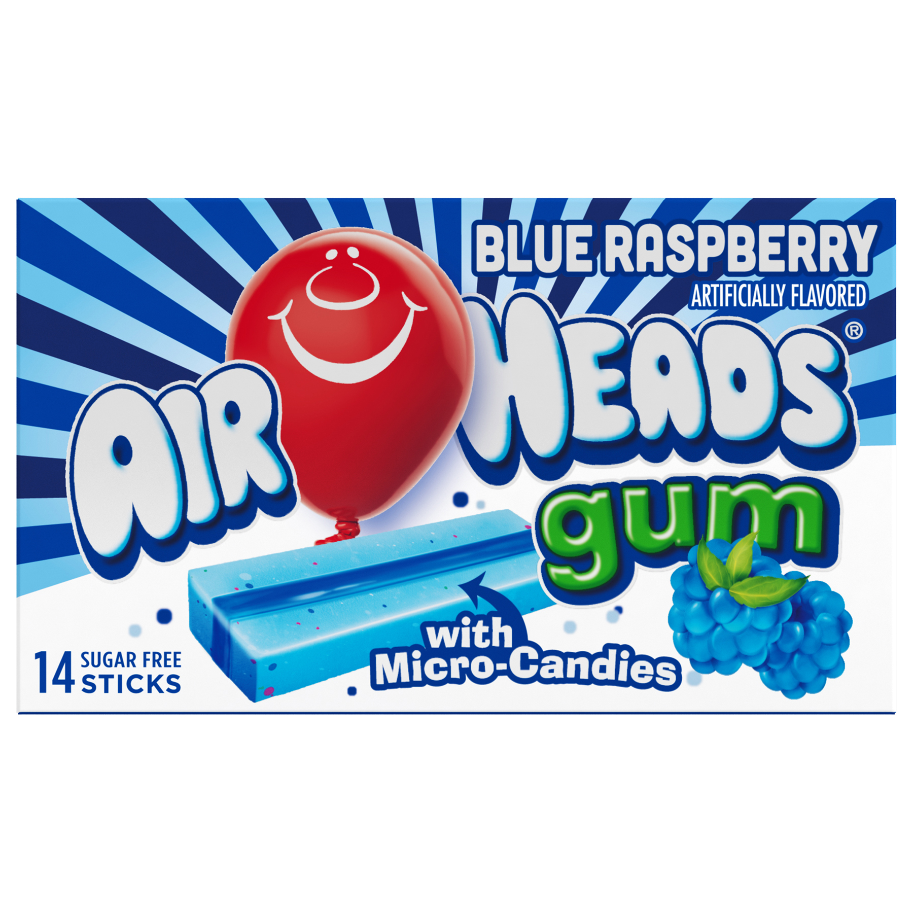 Airheads Gum Blue Raspberry 1.185oz (34g)