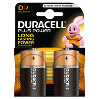 Duracell Plus Power D Batteries 2 pk