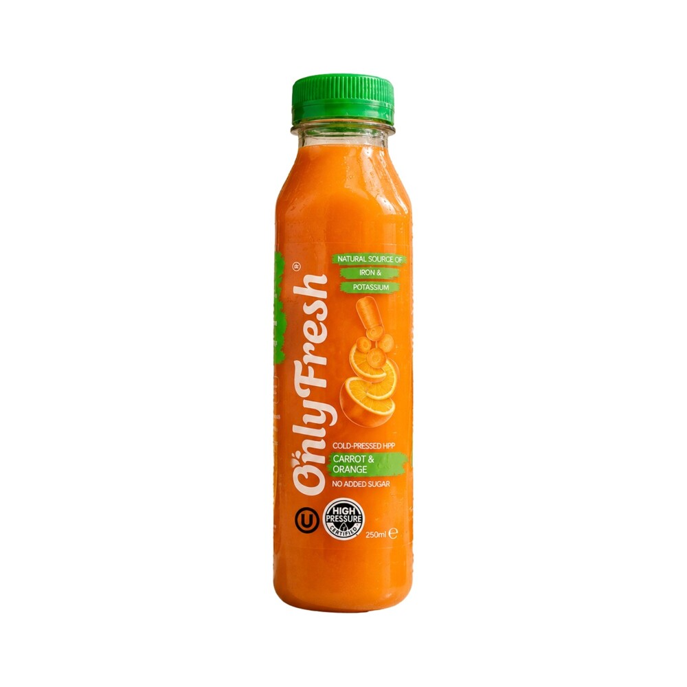 Only Fresh HPP Cold Pressed Carrot & Orange Juice 250ml