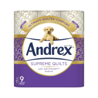 Andrex Toilet Paper Supreme Quilts 9 Rolls