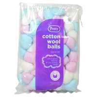 Pretty Cotton Wool Balls Coloured 100s (50g)