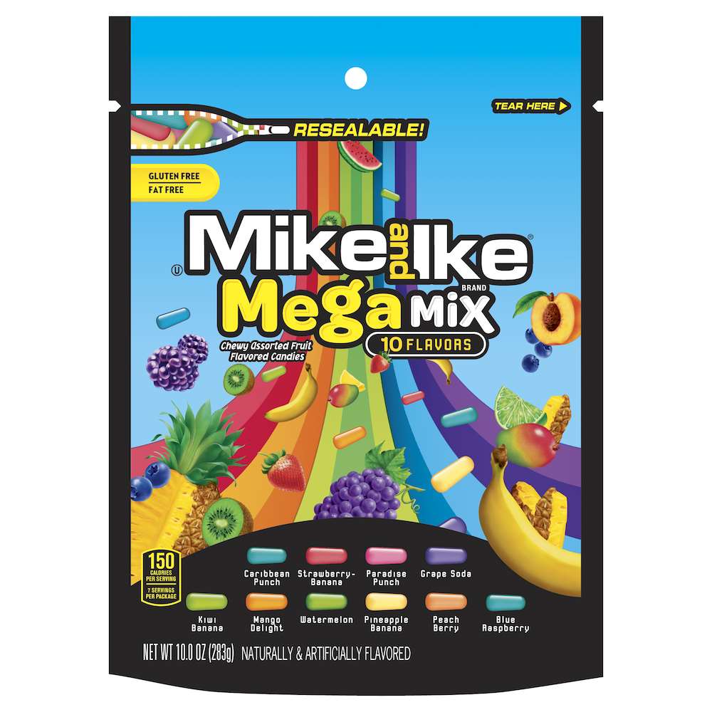 Mike & Ike Mega Mix Stand Up Bag 10oz (283g)