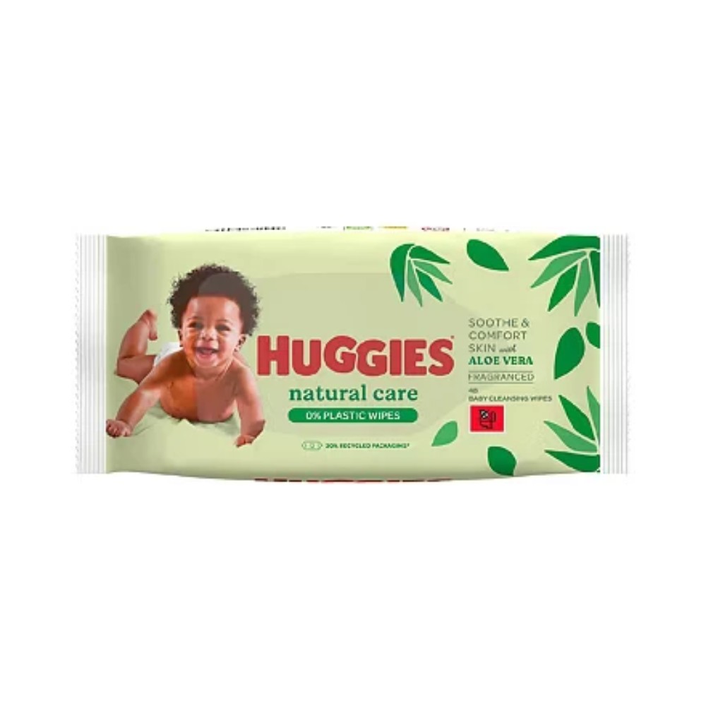 Huggies Natural Care Plastic Free Baby Wipes 48's