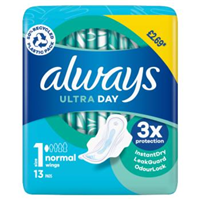 Always Ultra Normal Plus with Wings PM £2.69 13s