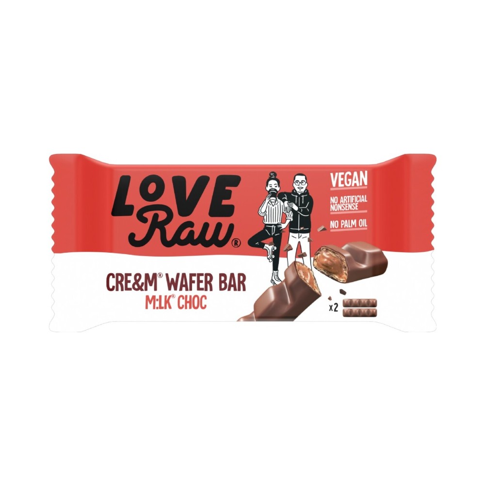Love Raw Cream Wafer Bar Milk Chocolate 43g