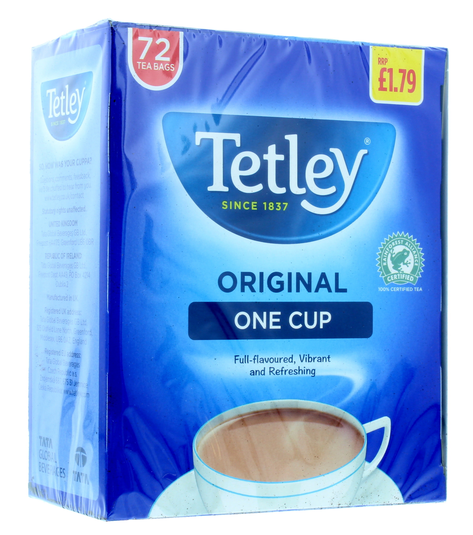 Tetley One Tea Bags 72'S PM £1.79