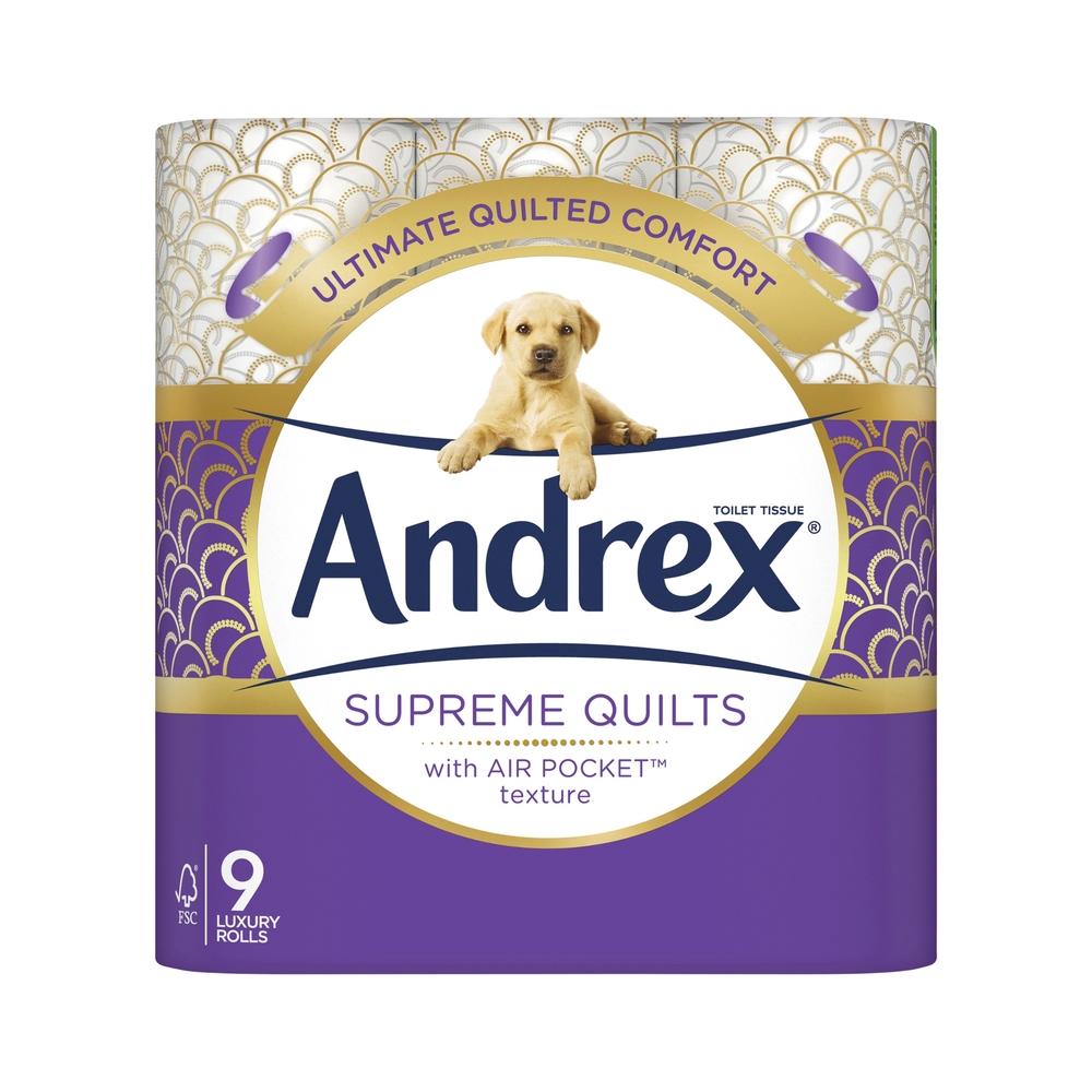 Andrex Toilet Paper Supreme Quilts 9 Rolls