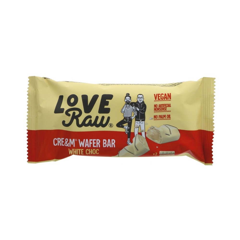 Love Raw Cream Wafer Bar White Chocolate 43g