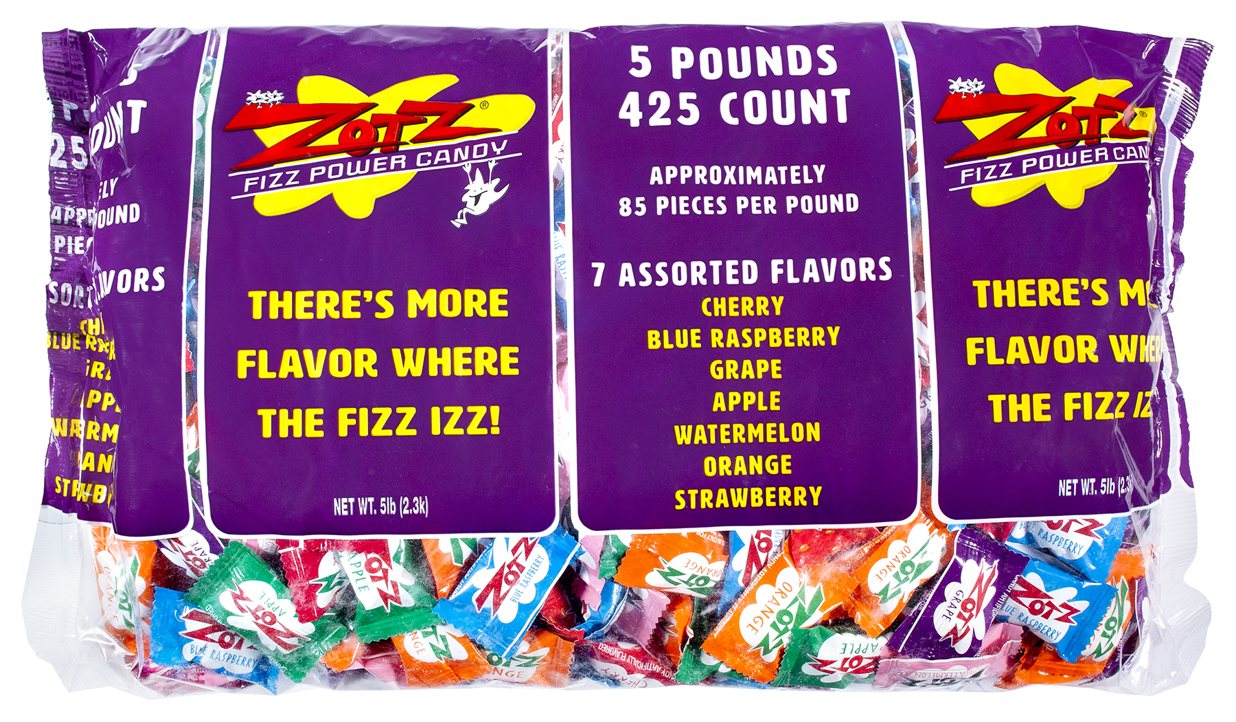 Assorted Zotz Candy/Powder Fizz Center Bulk 5Lb (2.27kg)