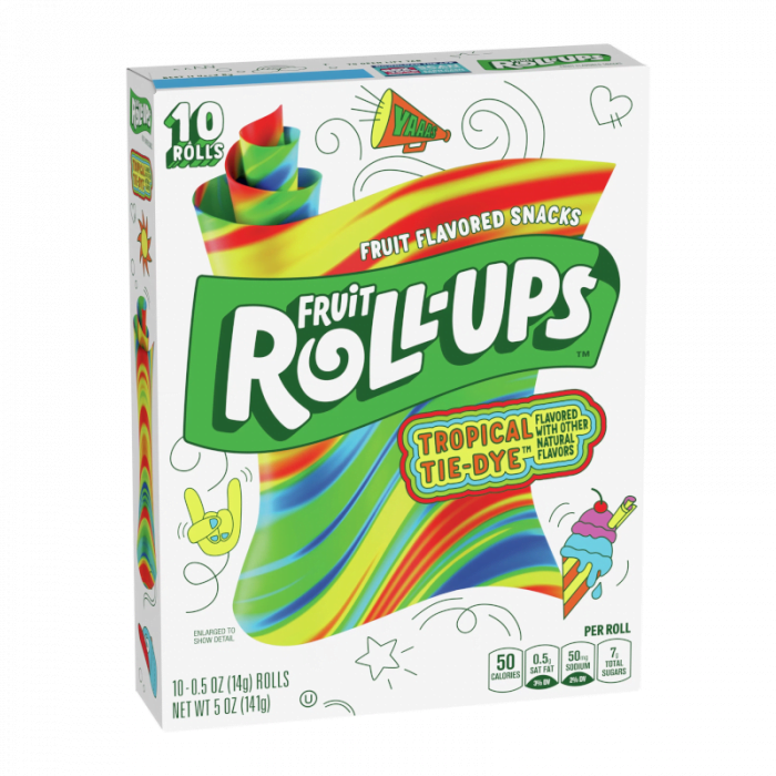 Fruit Roll Ups Tropical Tie Dye 10s 5oz (141g)