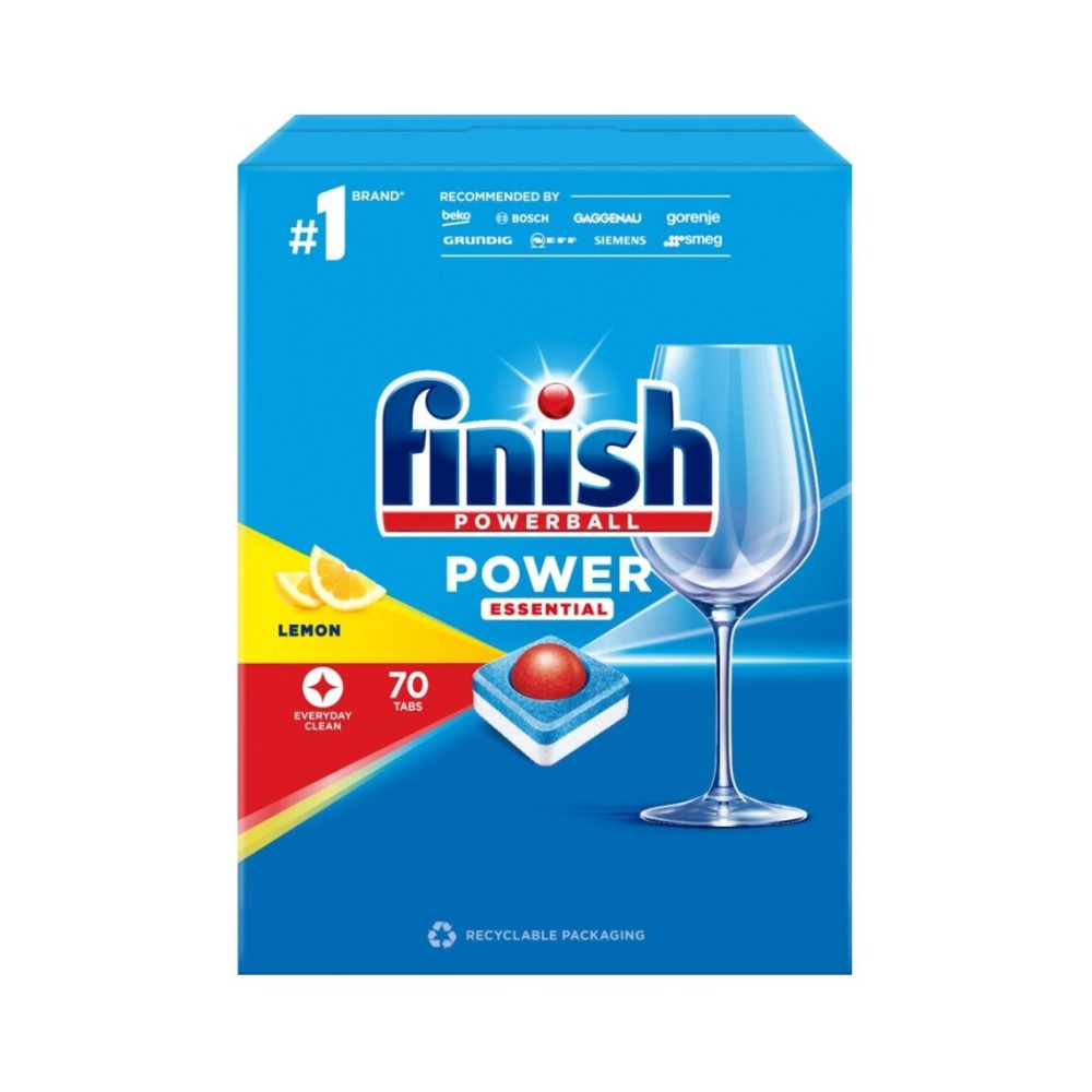 Finish Power Essential Dishwasher Tablets Lemon 70's